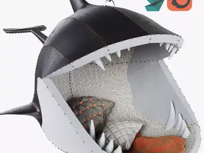 Swing chair by Porky Hefer Killer whale Fiona Blackfish Low-poly 3D model