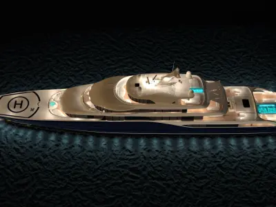 Symphony Superyacht Night Scene 3D model