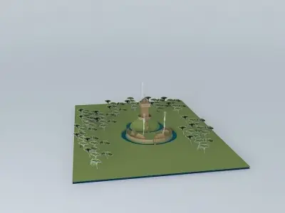 Motte and bailey castle 3D model