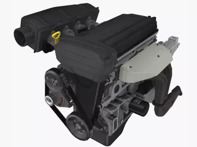 Toyota 4AGE Blacktop 20v engine Low-poly 3D model
