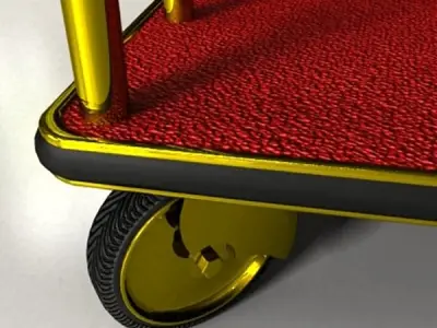 Hotel Luggage Cart High Detail 3D model