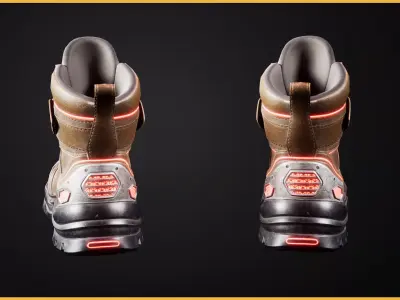 MODULAR CYBER BOOTS COMBAT V01 Low-poly 3D model