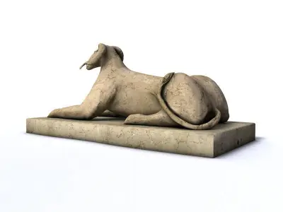 Egyptian sphinx ram statue Low-poly 3D model