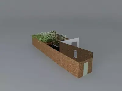 Courtyard garden with pool and lush planting  Free 3D model