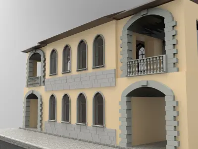 Old Istanbul City Building 005 3D model