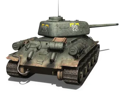 T-34 85 - Soviet medium tank - 221 3D model