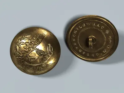 Civil War - Union Artillery Button V01 3D model