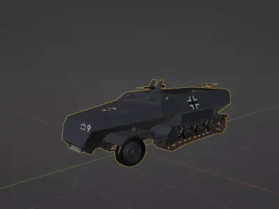 WW2 German Half Track Sdkfz 251 3D model