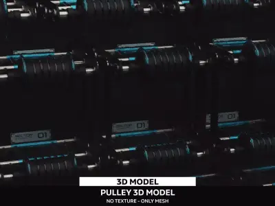 Sci-Fi Pulley 3D Model 3D model