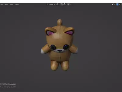 Cat Tedy Bear Toy Low-poly 3D model