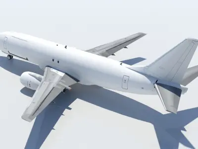 B737-400F Classic Freighter Blank Low-poly 3D model