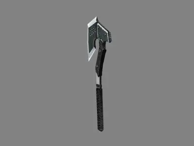 Cartoon military tomahawk - iron axe Low-poly 3D model