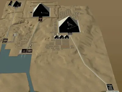 Giza Plateau true scale model 3D model