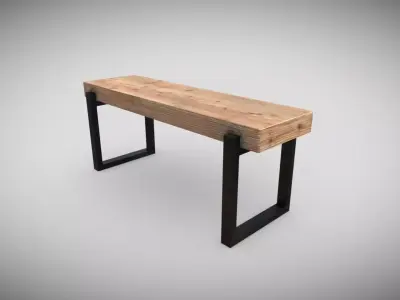 Simple Bench  Low-poly 3D model