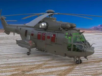 Eurocopter EC 725 3ds max Vray 3D model