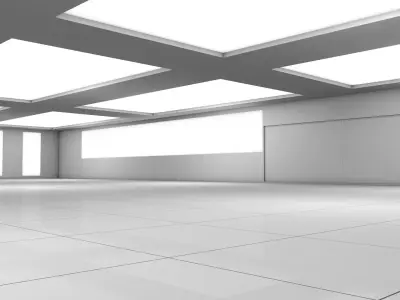Large Empty Modern Interior 3D model