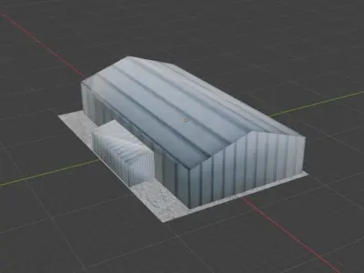 Aircraft Hanger V2 Even Lower Poly Free low-poly 3D model