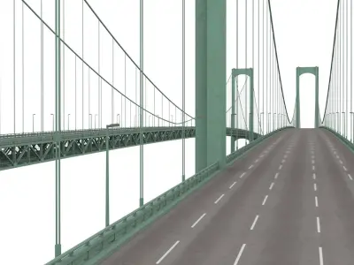 Delaware Memorial Bridge Low-poly 3D model