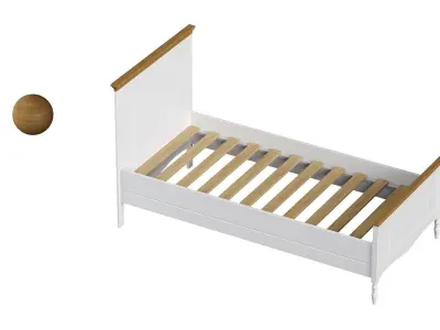 Bed wood Free 3D model
