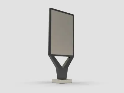 Style advertisement close to a urban street in city 3D model