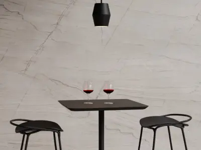 Bar Stools  And Table 3D model
