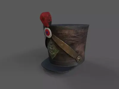 Shako Napoleonic hat Low-poly 3D model