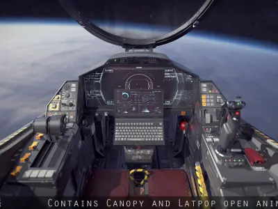 Sci Fi Fighter Cockpit 7 Low-poly 3D model