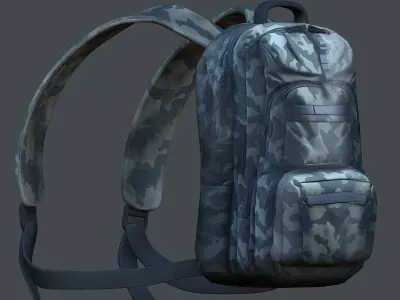 Backpack Camping Generic military human bag storqge Low-poly 3D model
