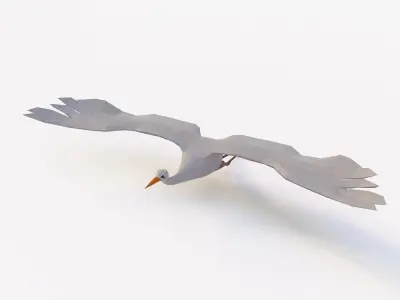Crane bird 3d model  Low-poly 3D model