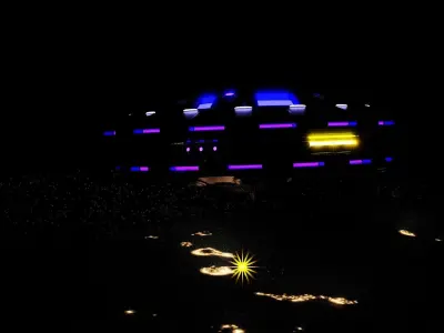 Highly detailed cartoonish UFO model 3D model