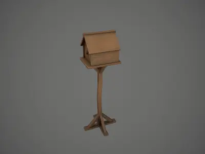 Wooden Garden Birdhouse Low-poly 3D model