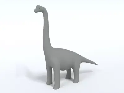 Cartoon Brachiosaurus Dinosaur 3D model