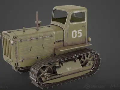 S-65 Stalinets tractor 3D model