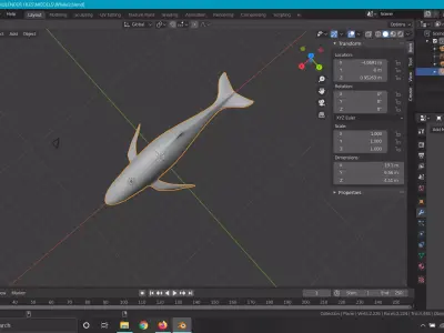 Whale low poly shark Free 3D model