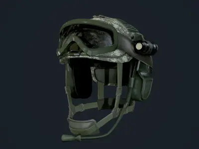 Military Helmet 01 Game Ready Low-poly 3D model