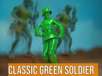 Classic Green Soldier model pack Low-poly 3D model