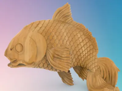 Carp fish 3 3D MODEL STL FILE FOR CNC ROUTER LASER 3D print model