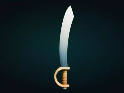 Low Poly Pirate Sword Free low-poly 3D model