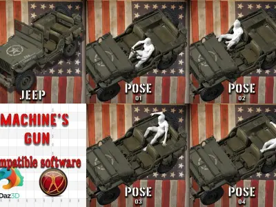 jeep willys MB 1944 hd txt Free 3D model