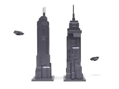 SCI-FI Buildings 3D print model