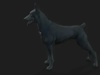 3d dog Low-poly 3D model