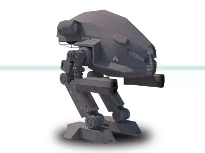 Mech 1 Low Poly 3DS MAX 2011 Low-poly 3D model