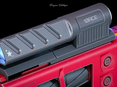 Sci-fi Rifle SSCC Low-poly 3D model