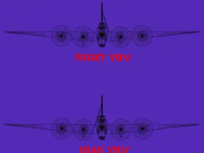 B 17 Flying Fortress 2D Cutout Low-poly 3D model