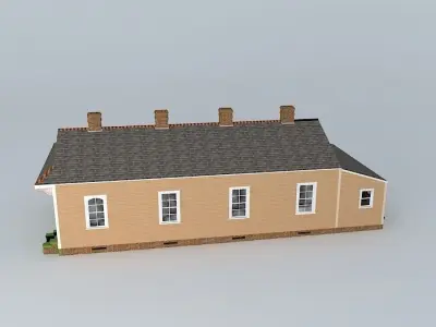 Double Shotgun House Free 3D model