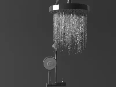 Realistic Shower Water Animated 3D model