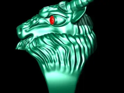 Nhan Nam Dau De - Men Ring Goat Head 3D print model