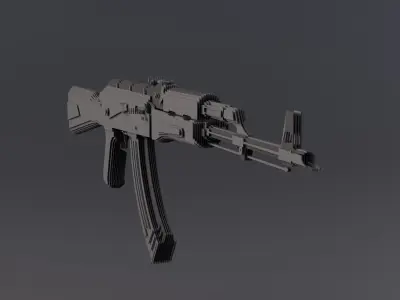 AK-47 Pannel Style Low-poly 3D model