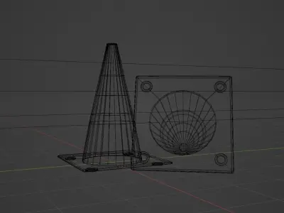 Low poly traffic cone Low-poly 3D model