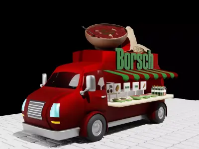 Food truck 3D model buy
